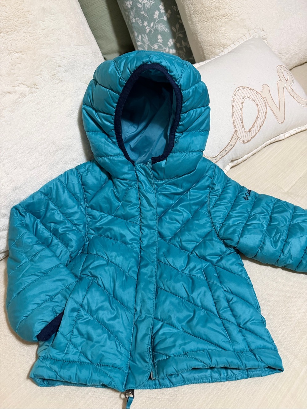 Columbia Teal Blue Puffer Jacket size 2T